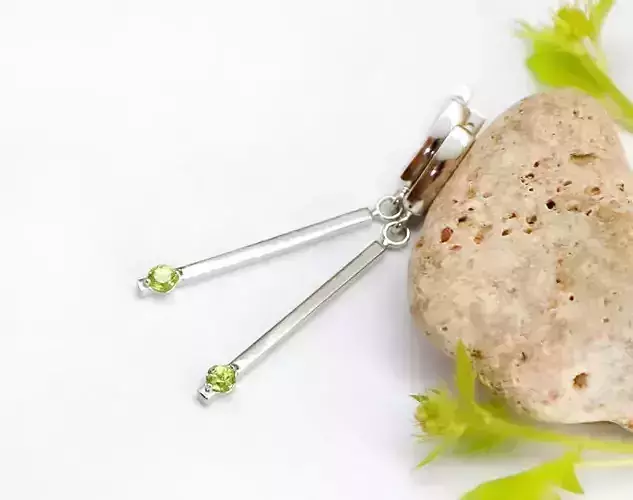 Minimalistic dangle earrings with small stones 3D print model