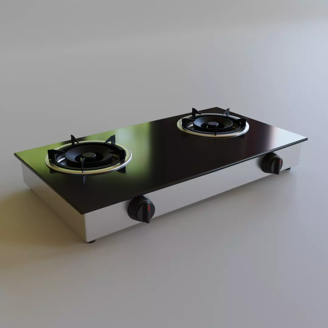 Double Burner Gas Stove Free 3D model
