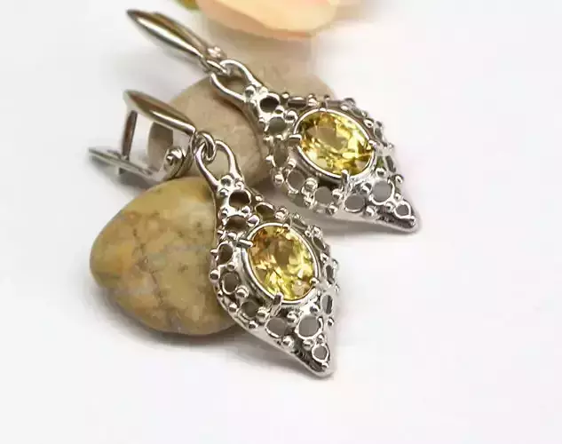 Dangle earrings with openwork pattern 3D print model
