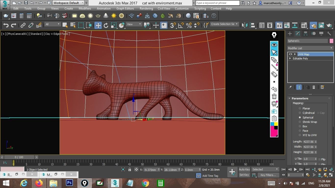 wooden cat max Low-poly 3D model_4