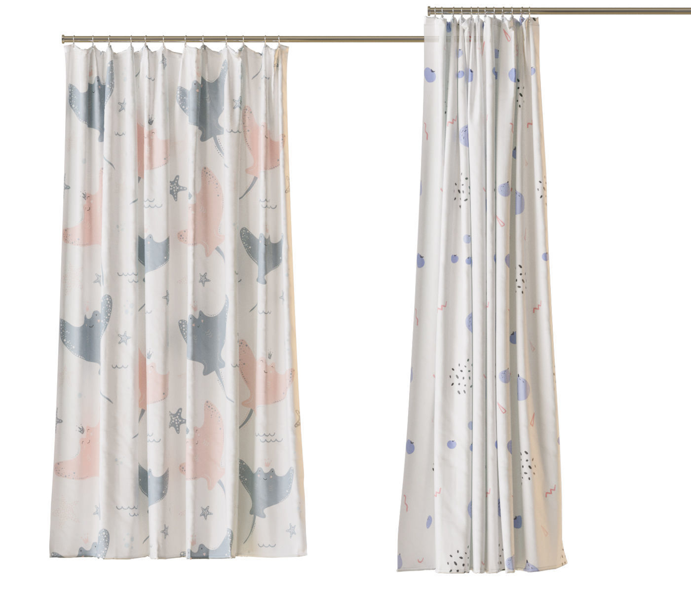 Shower curtain 6 prints 3 position 3D model_2