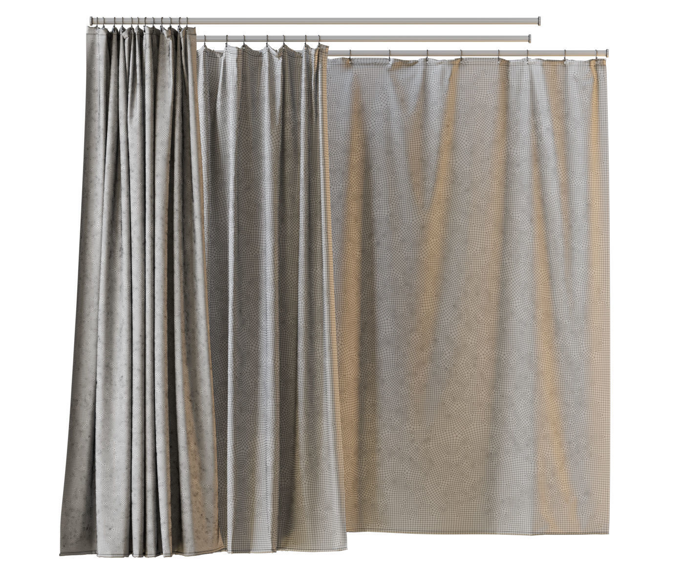 Shower curtain 6 prints 3 position 3D model_8