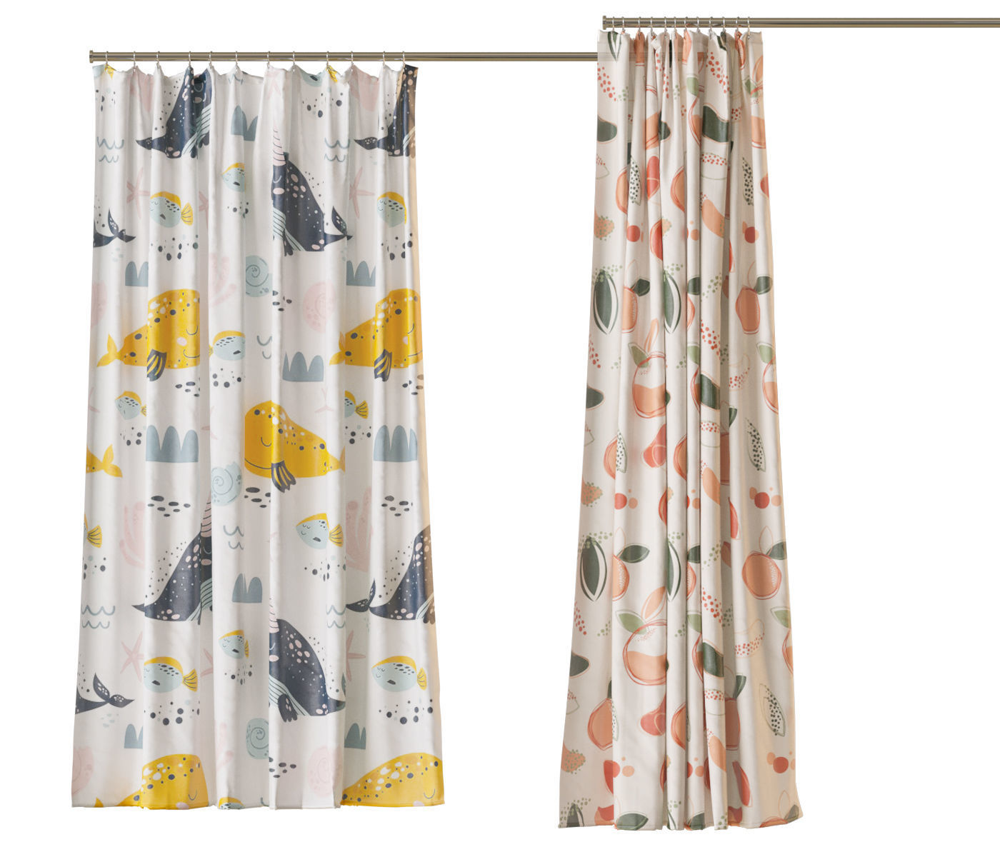 Shower curtain 6 prints 3 position 3D model_1