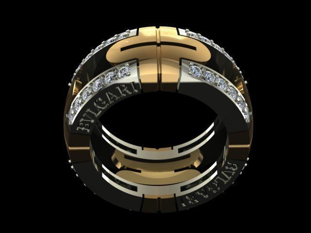 BVLGARI Style Diamond Ring 3D print model_2