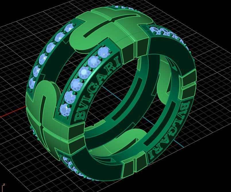 BVLGARI Style Diamond Ring 3D print model_6