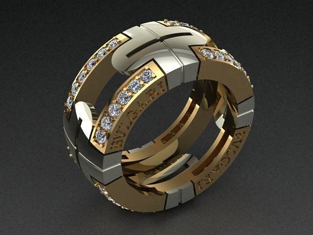 BVLGARI Style Diamond Ring 3D print model