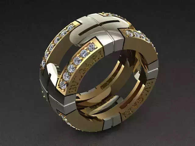 BVLGARI Style Diamond Ring 3D print model