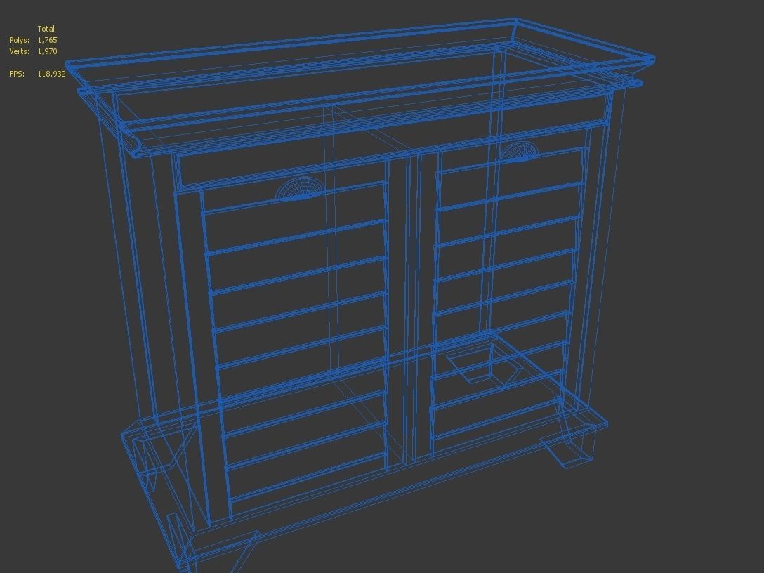 Crenshaw Cabinet Laundry Hamper by Jossandmain 3D model_8