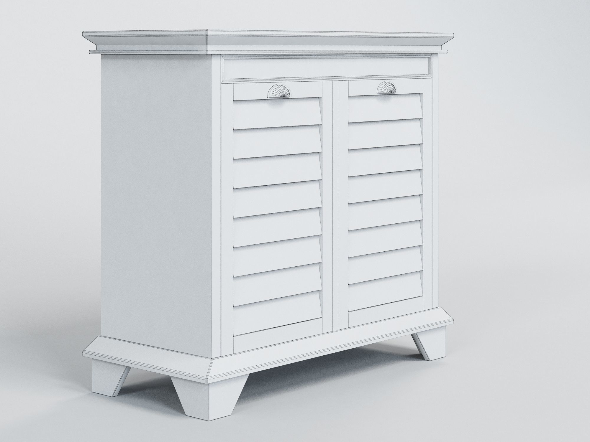 Crenshaw Cabinet Laundry Hamper by Jossandmain 3D model_5