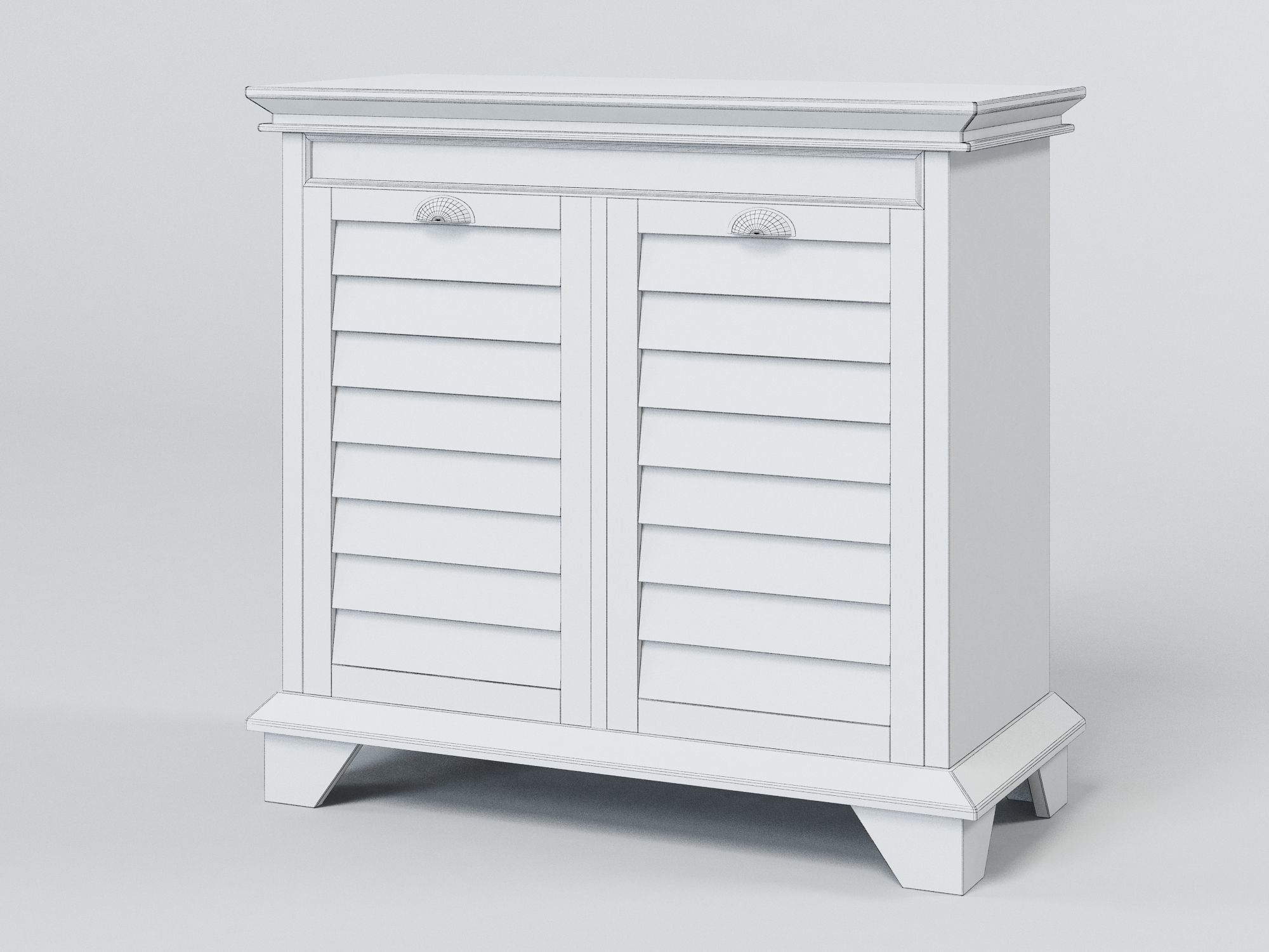 Crenshaw Cabinet Laundry Hamper by Jossandmain 3D model_3