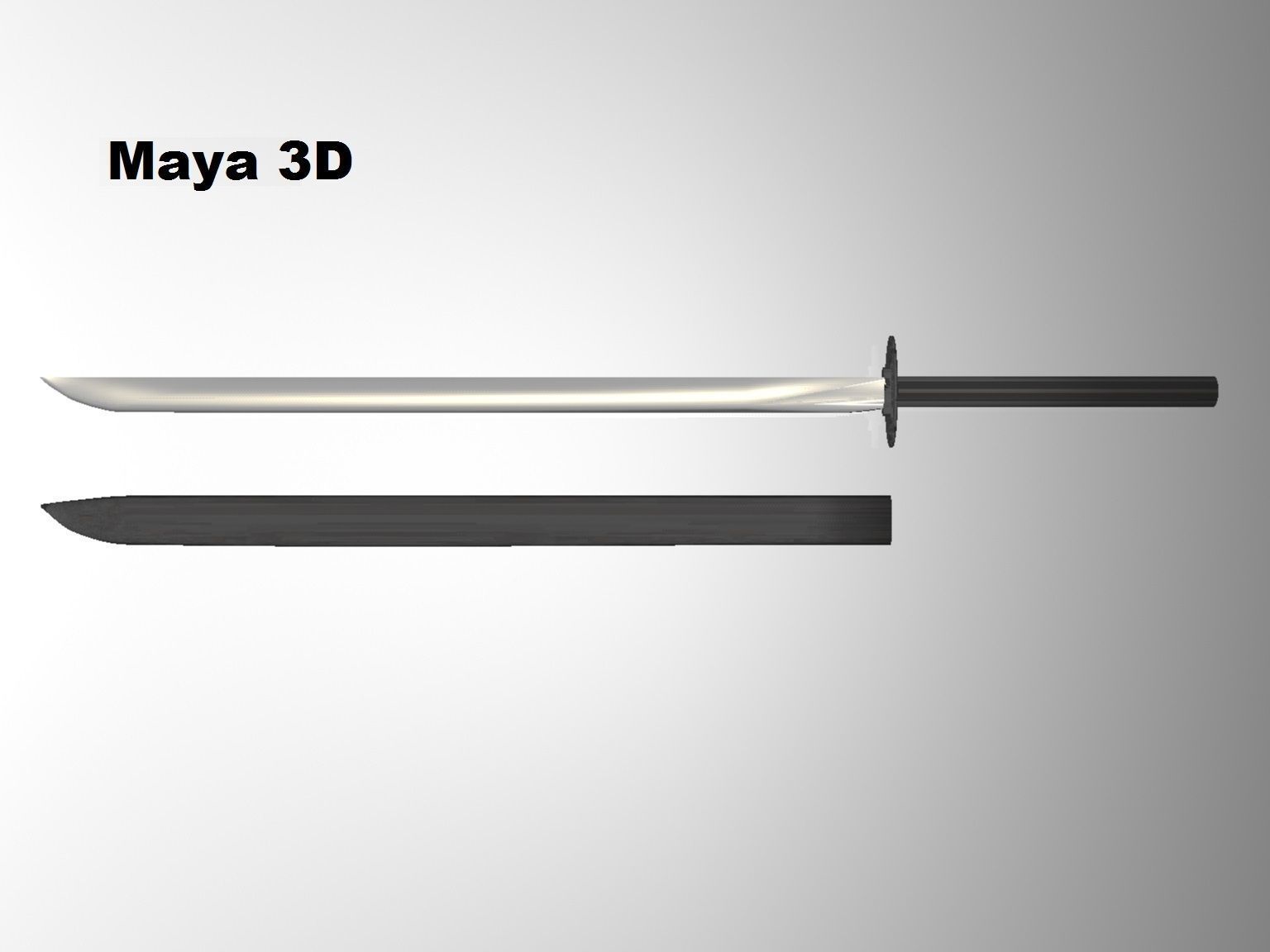 katana and sheath 3D model_3
