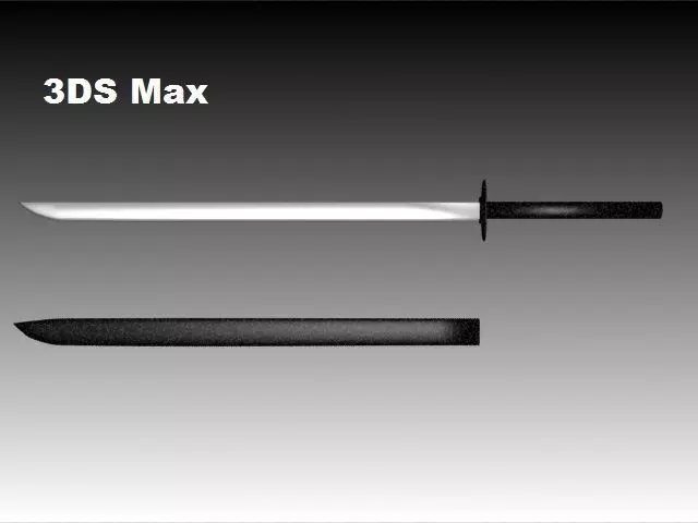 katana and sheath 3D model_0