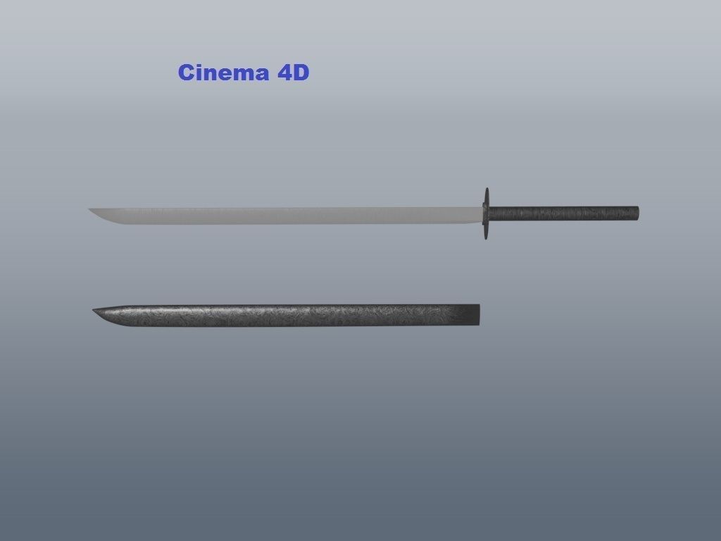 katana and sheath 3D model_2