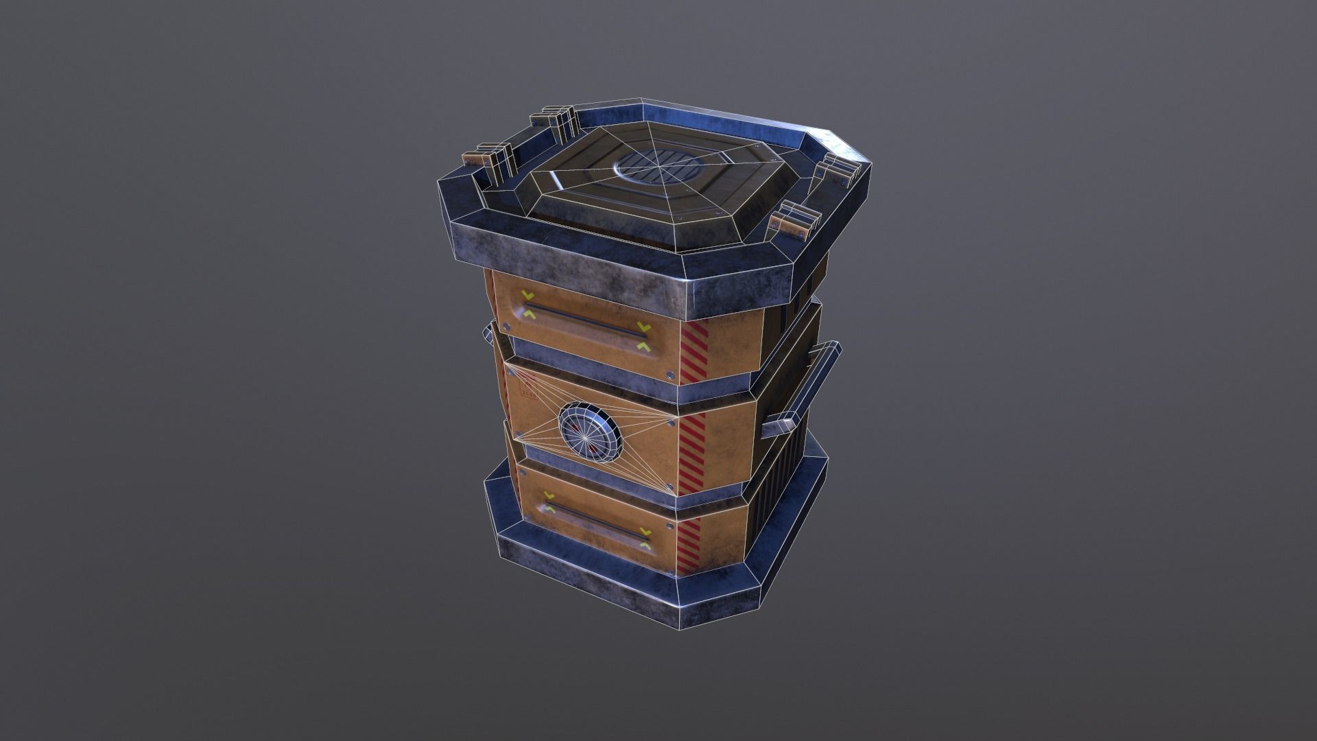 Sci-fi container Low-poly 3D model_6