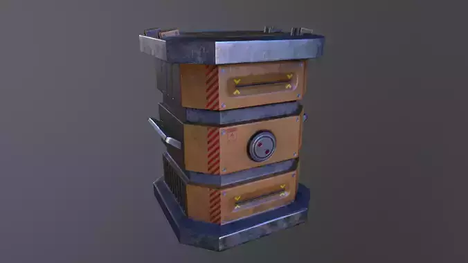 Sci-fi container Low-poly 3D model