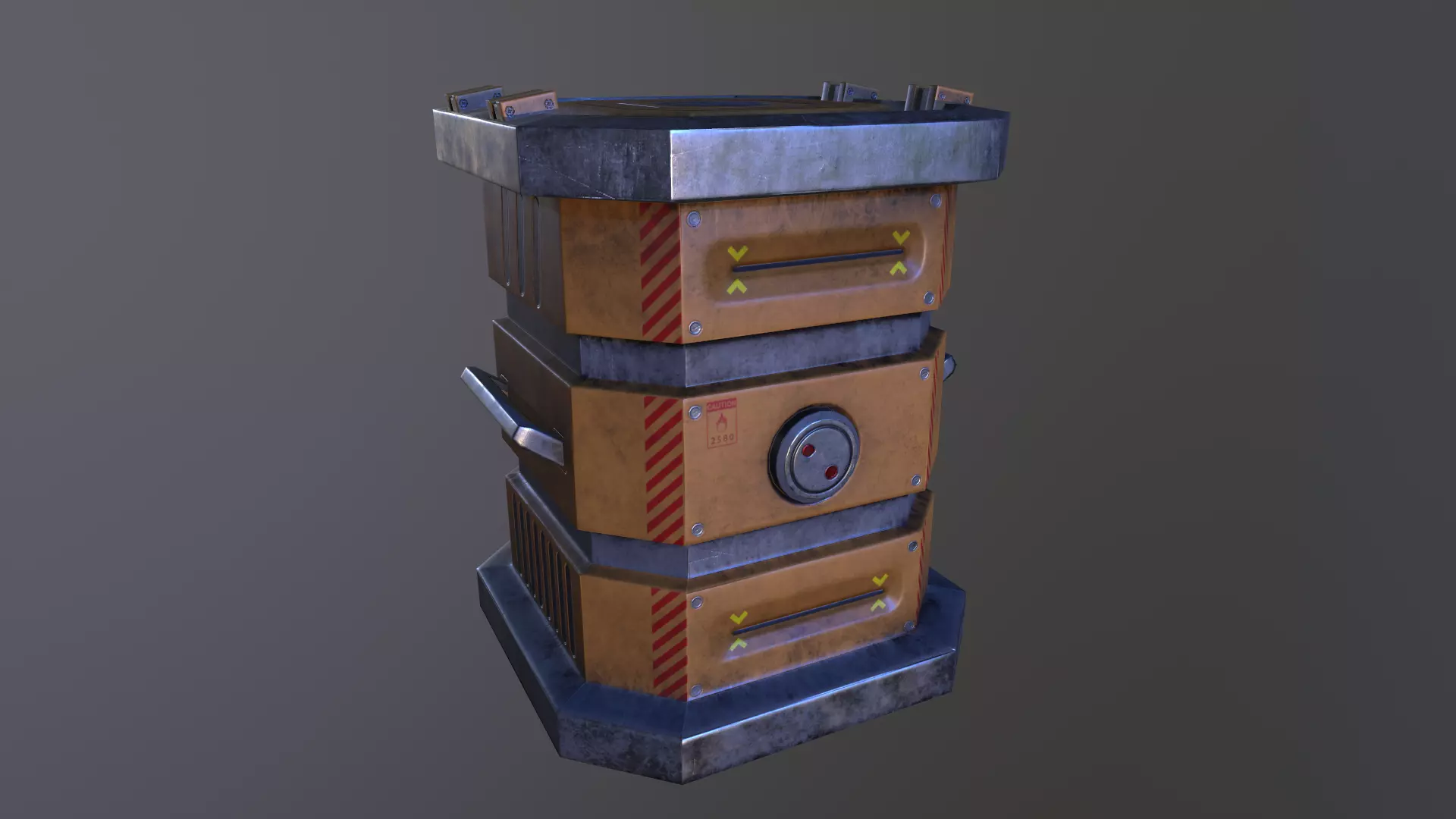 Sci-fi container Low-poly 3D model_0