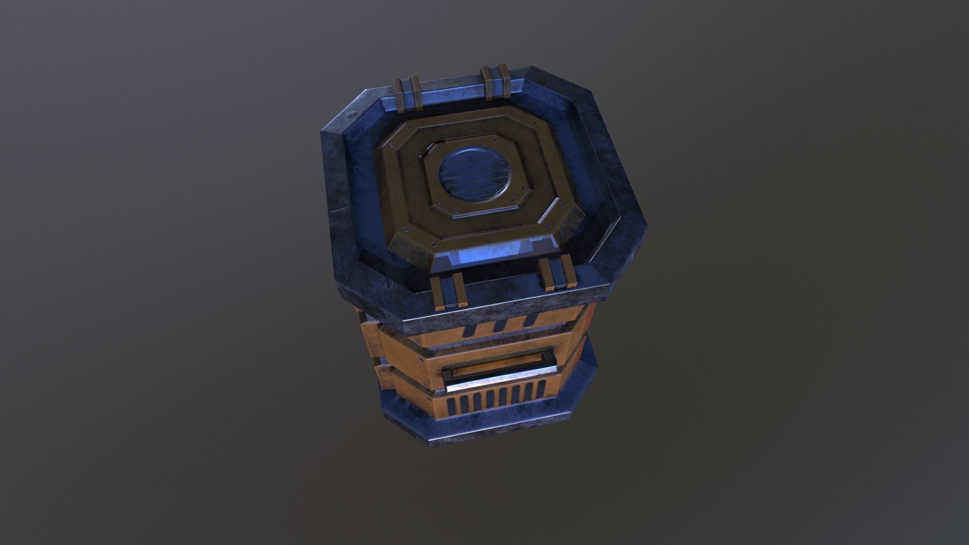 Sci-fi container Low-poly 3D model_5