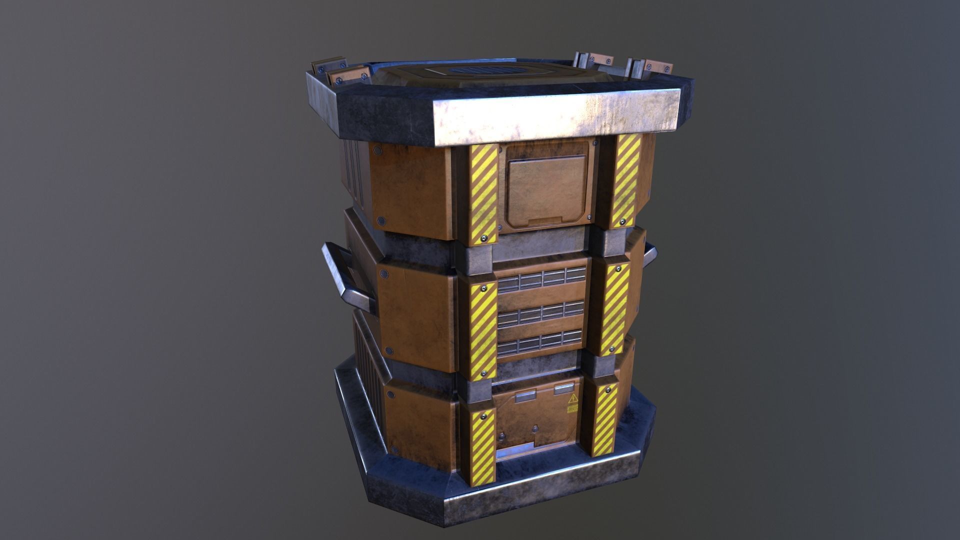 Sci-fi container Low-poly 3D model_4