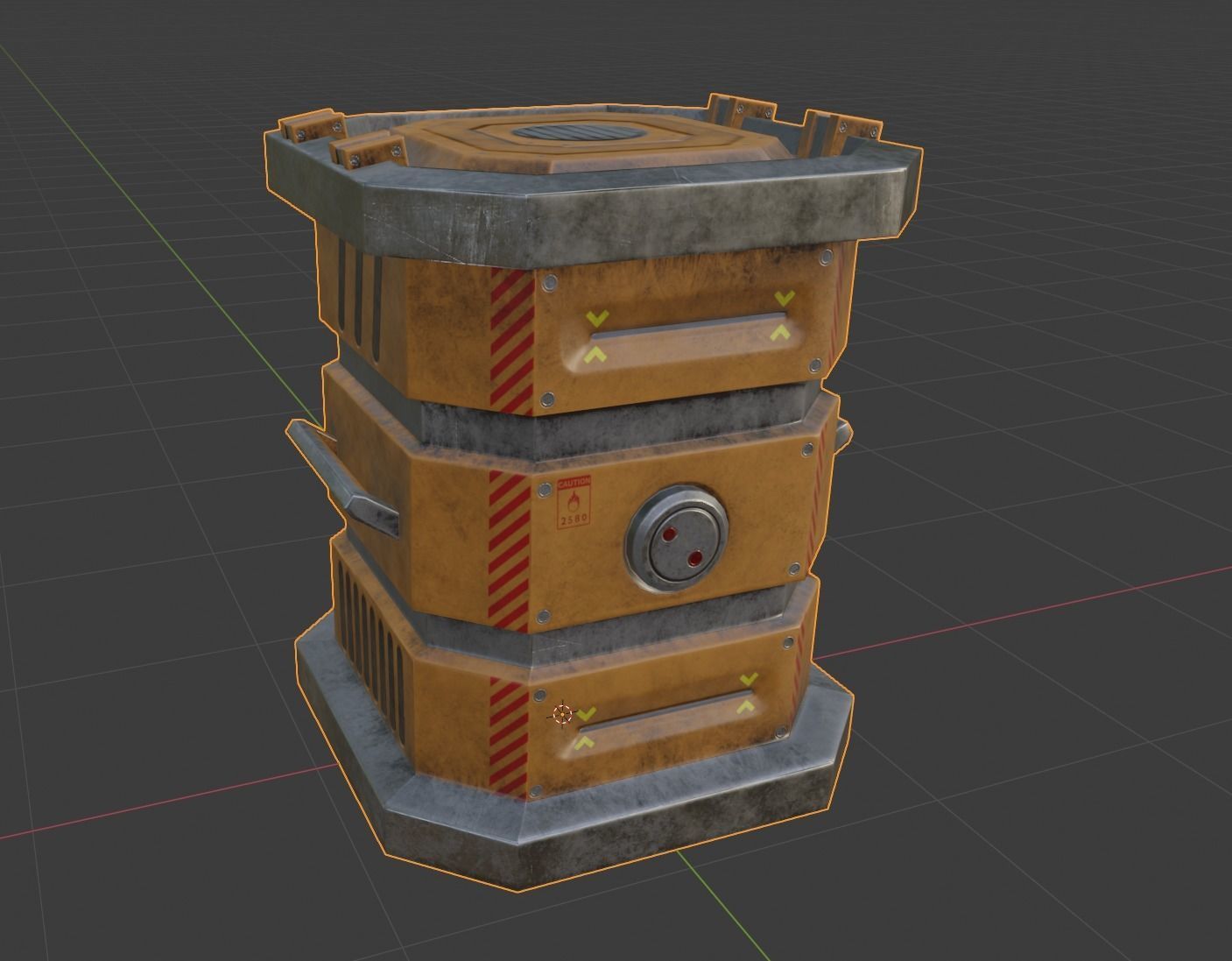 Sci-fi container Low-poly 3D model_7