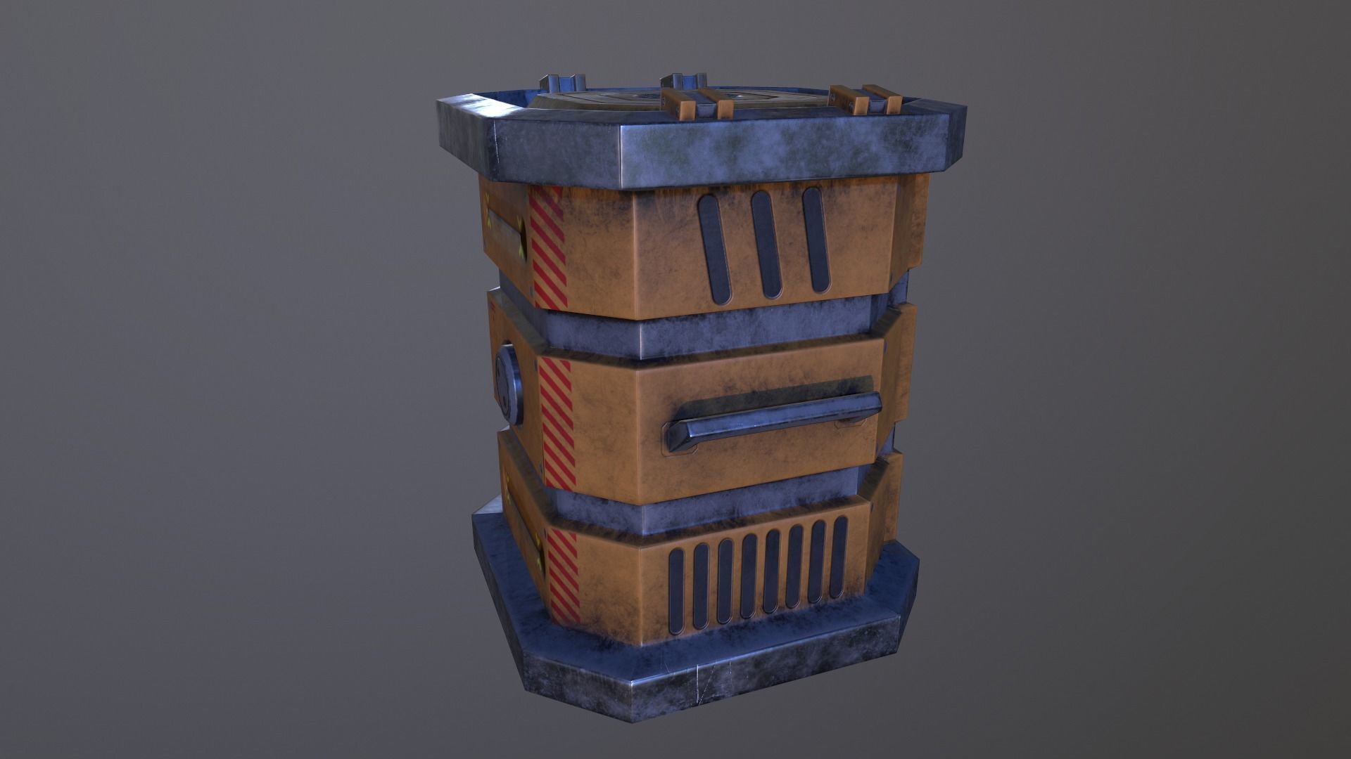 Sci-fi container Low-poly 3D model_3
