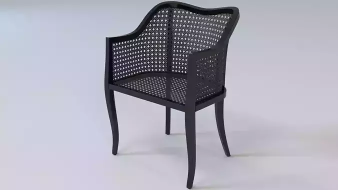 Tayabas Black Cane Side Chair