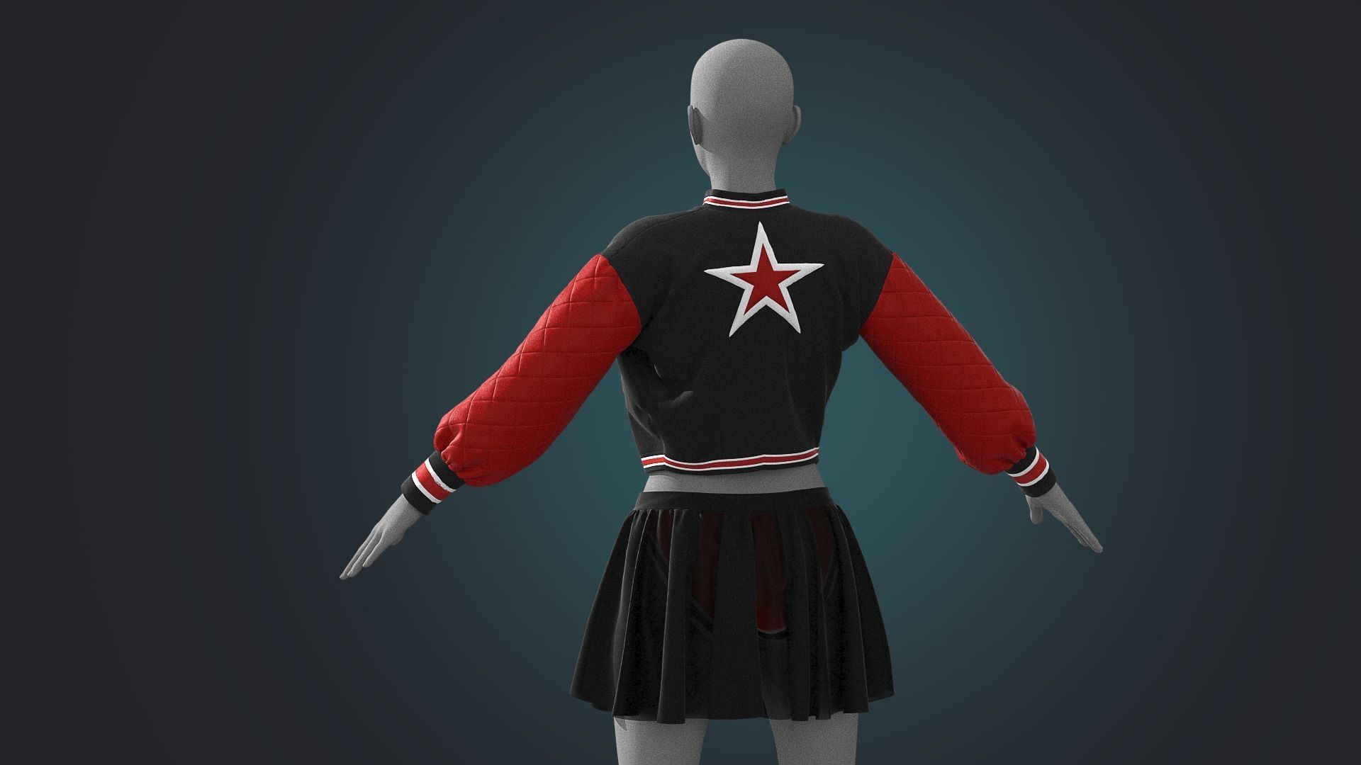 Female outfit Marvelous Designer project 3D model_2