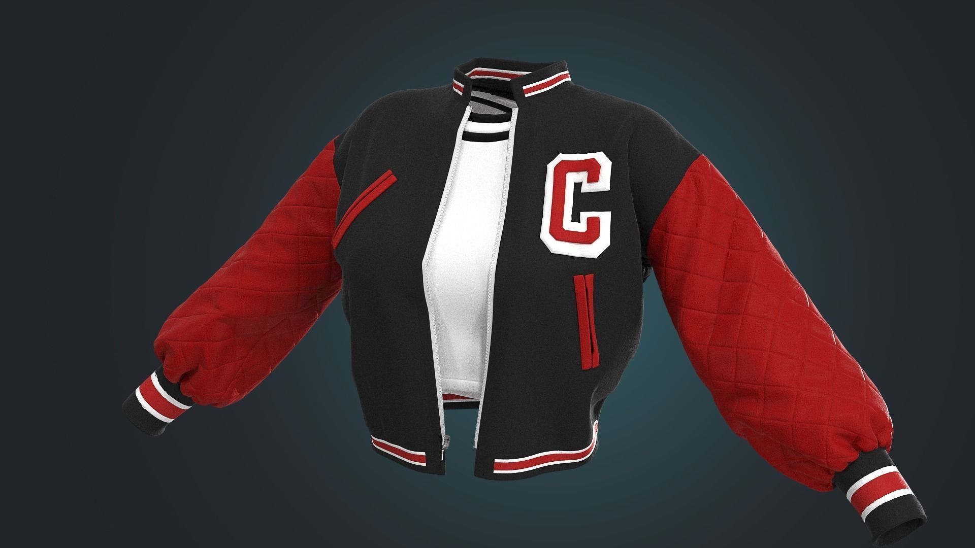 Female outfit Marvelous Designer project 3D model_1