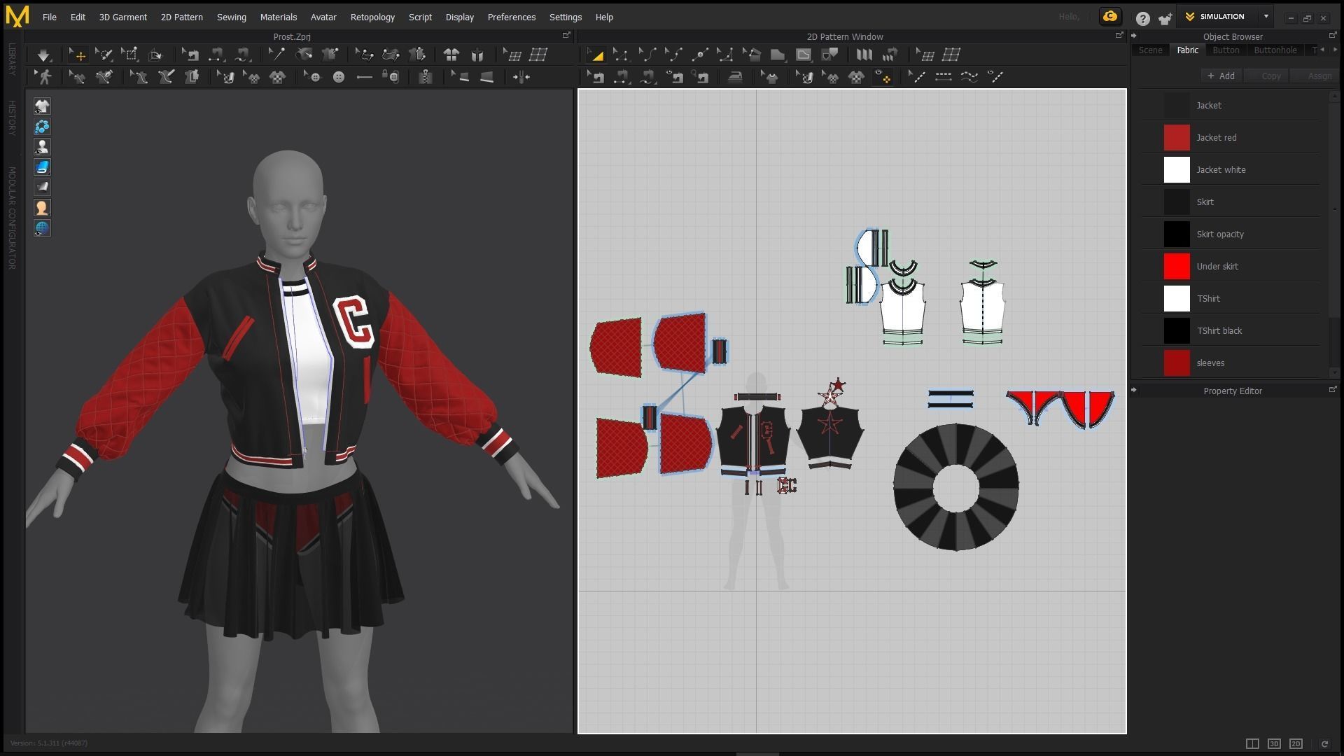 Female outfit Marvelous Designer project 3D model_4