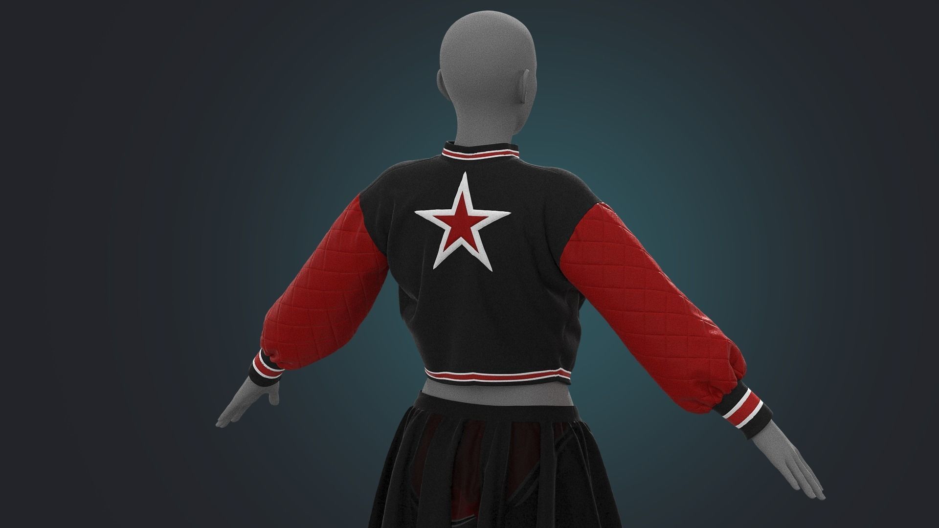 Female outfit Marvelous Designer project 3D model_3