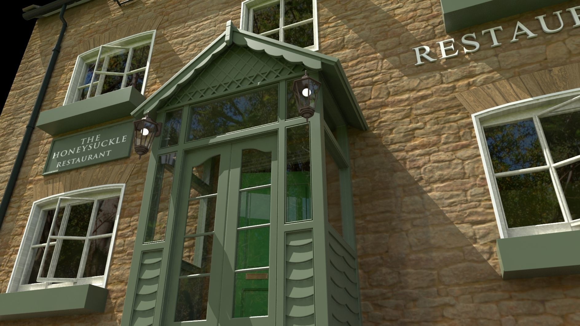 Honeysuckle Tea Rooms Cottage 3D model_2