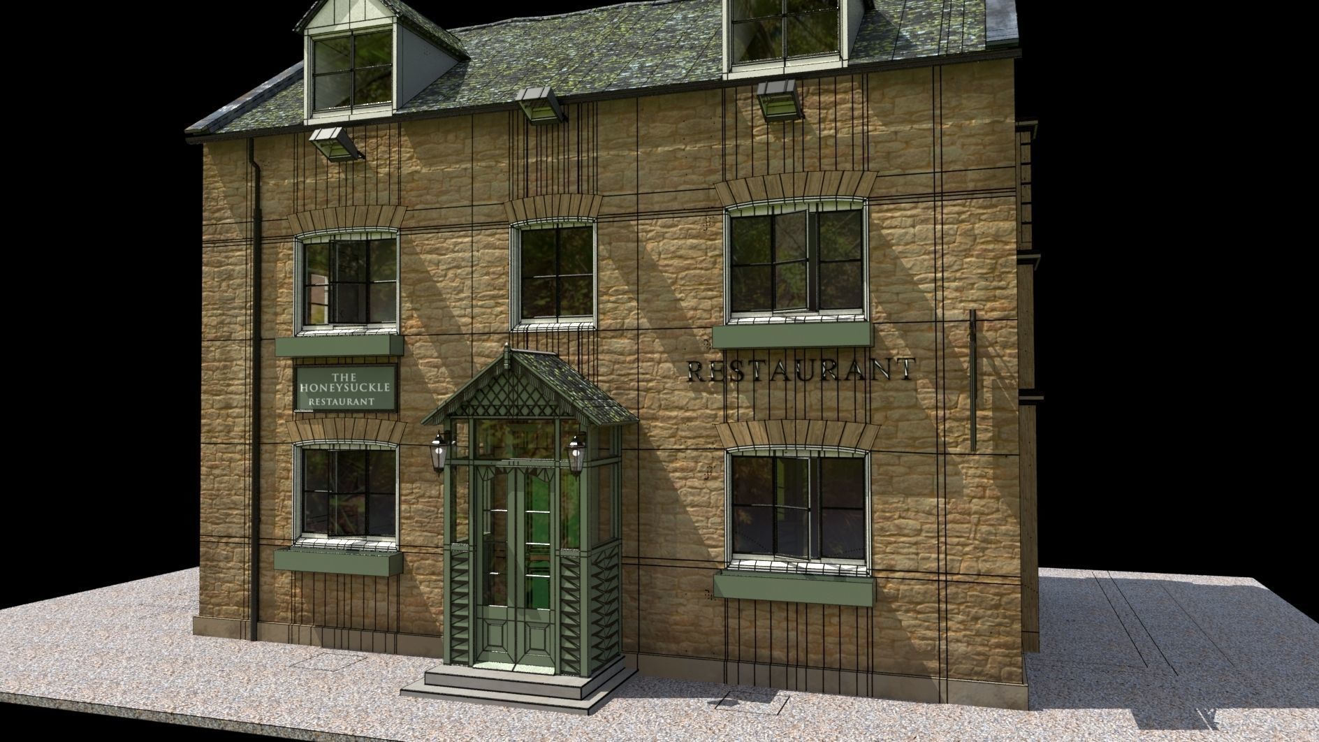 Honeysuckle Tea Rooms Cottage 3D model_5
