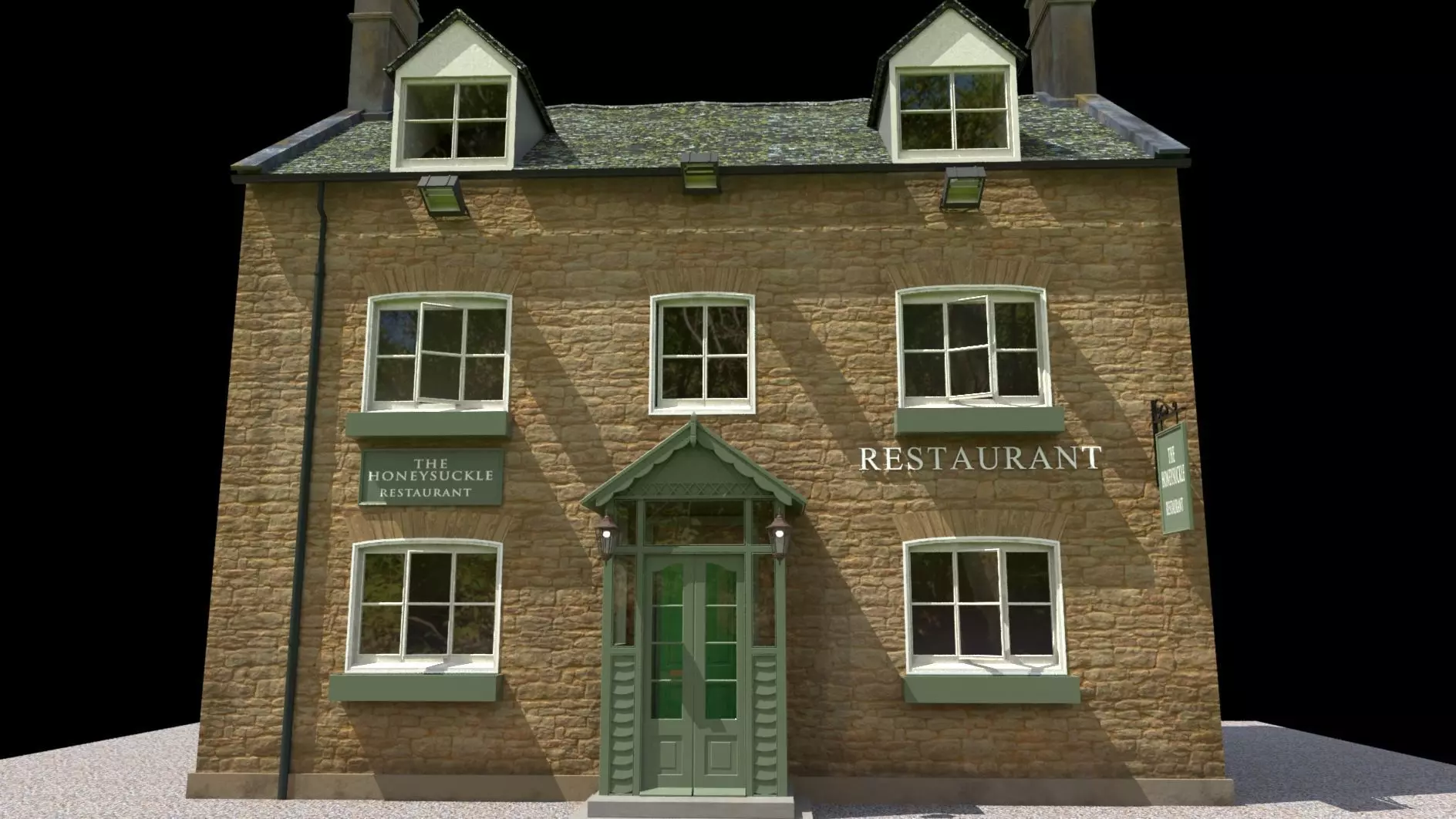 Honeysuckle Tea Rooms Cottage 3D model_0