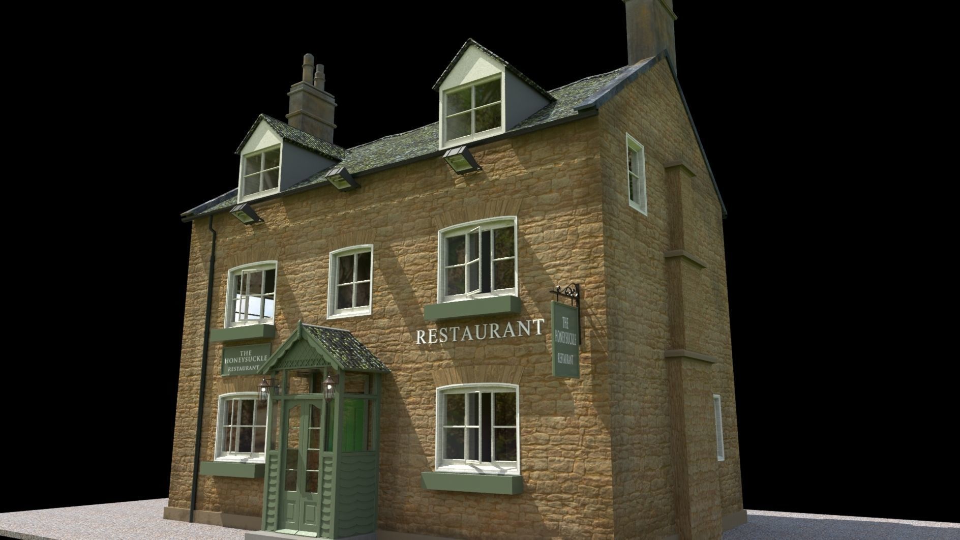 Honeysuckle Tea Rooms Cottage 3D model_1