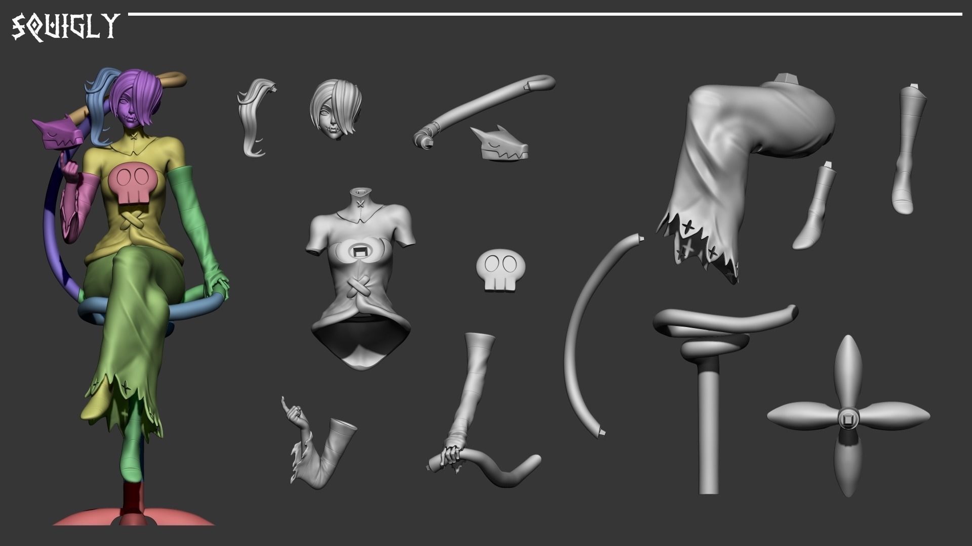 Squigly - Skullgirls 3D print model_5