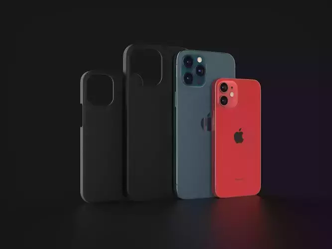 Apple Cases and Models of iPhone 12 All Models Official 3D Model Collection