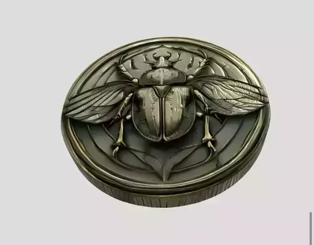Sacred Scarab Coin Ancient Egyptian Relic 3D model