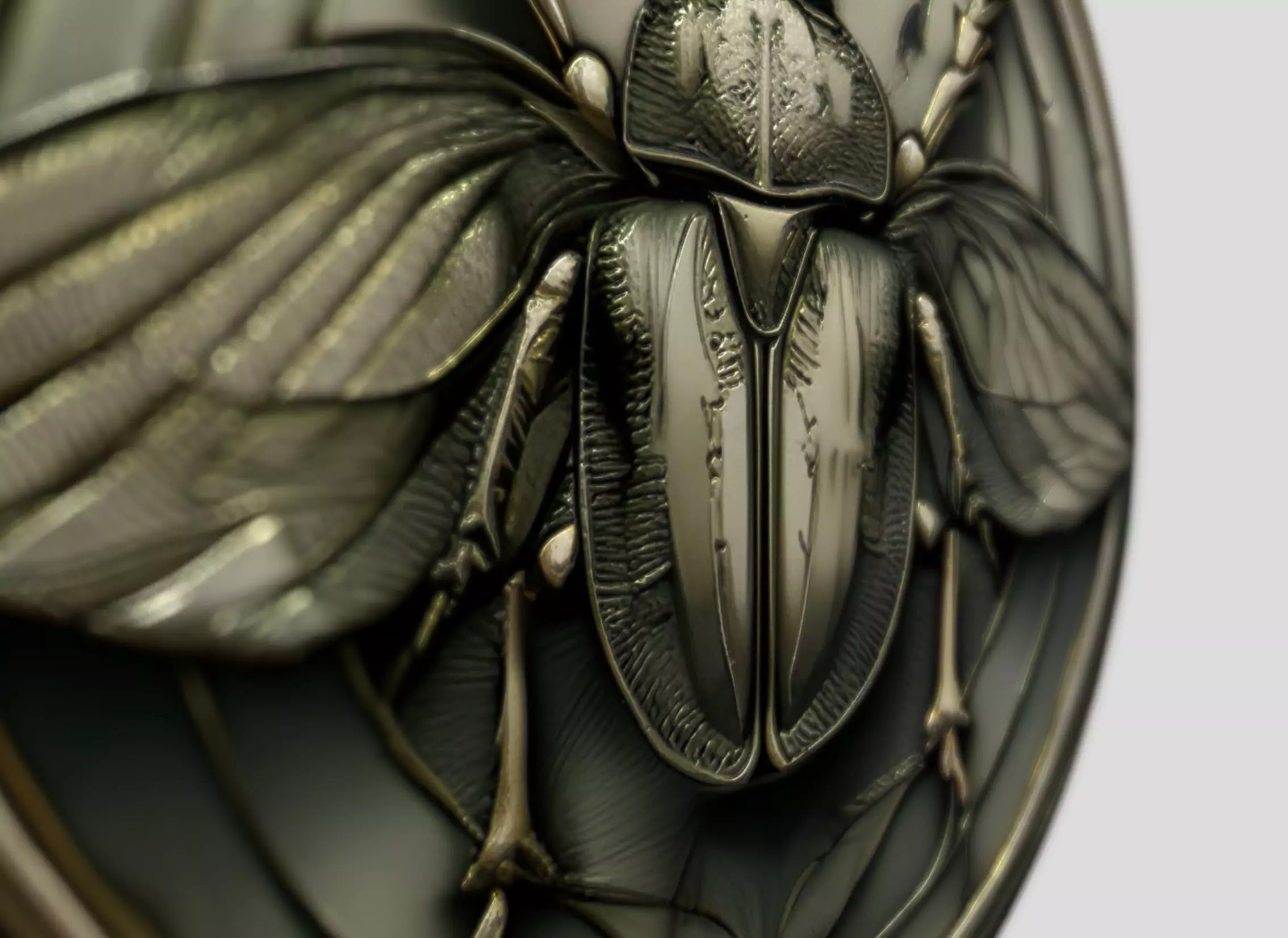 Sacred Scarab Coin Ancient Egyptian Relic 3D model_2