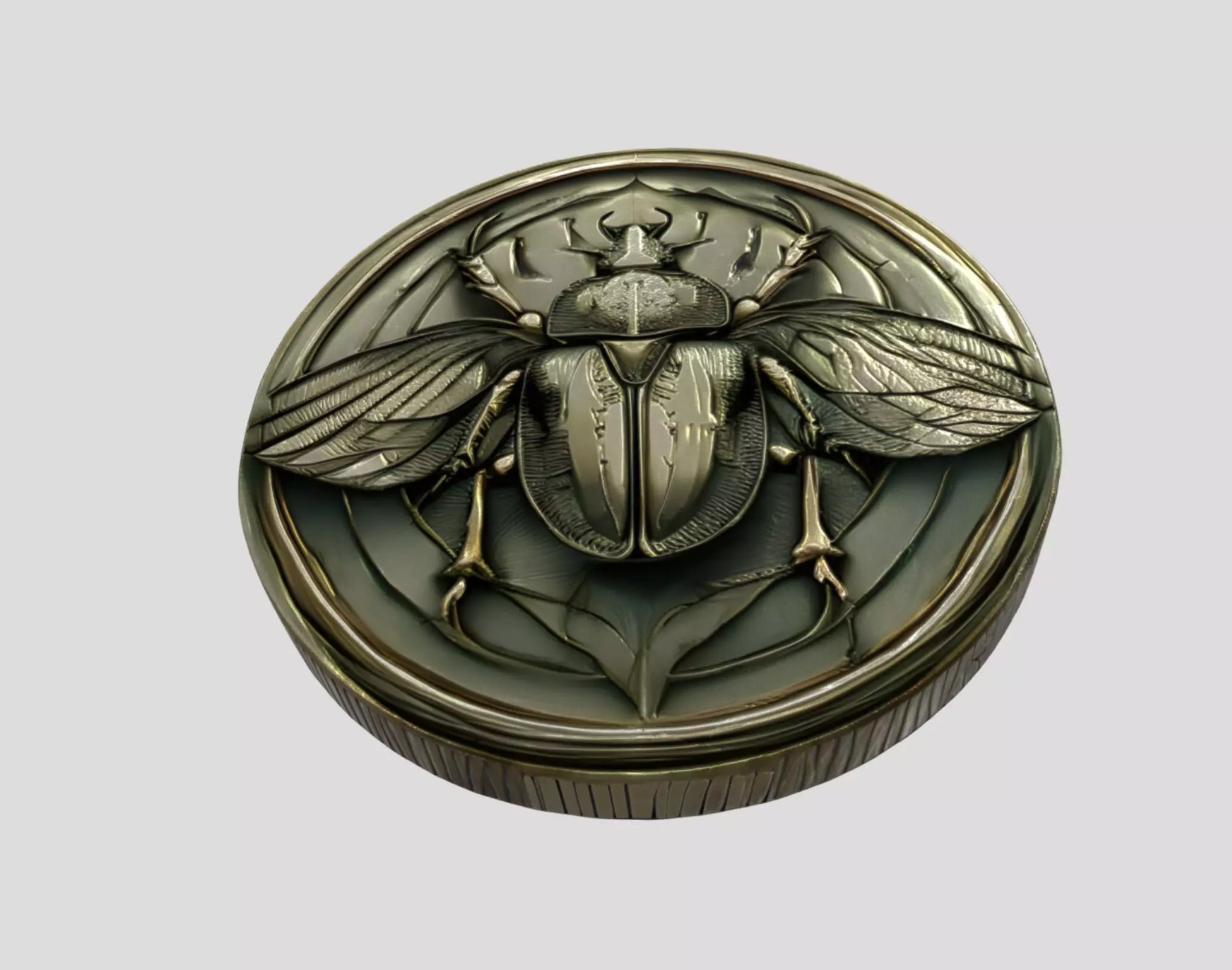 Sacred Scarab Coin Ancient Egyptian Relic 3D model_1