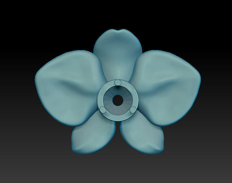 Stud earrings model in the form an orchid flower 3D print model_3