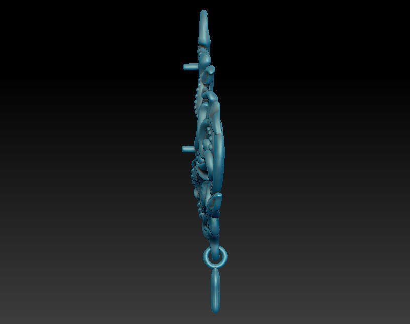 Dangle earrings 3D model in fantasy style 3D print model_5