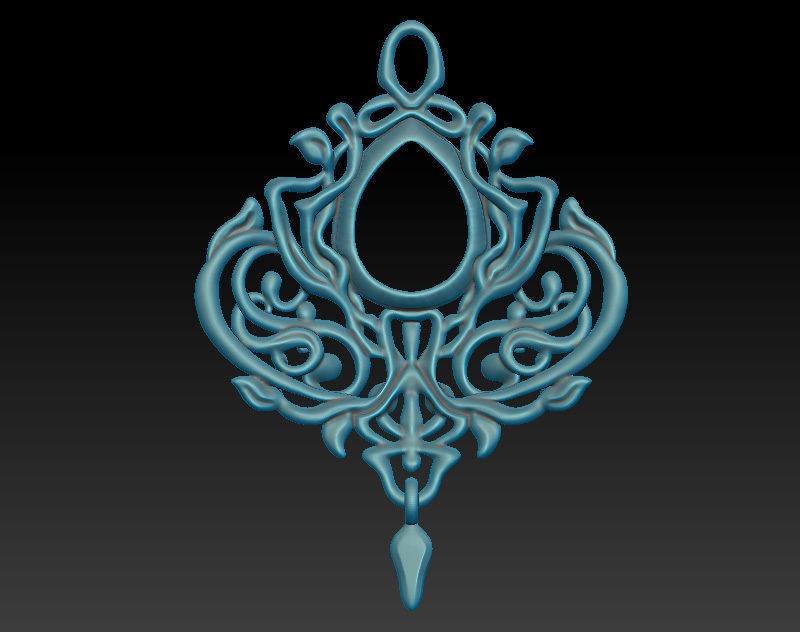 Dangle earrings 3D model in fantasy style 3D print model_4