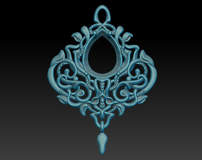 Dangle earrings 3D model in fantasy style 3D print model_3