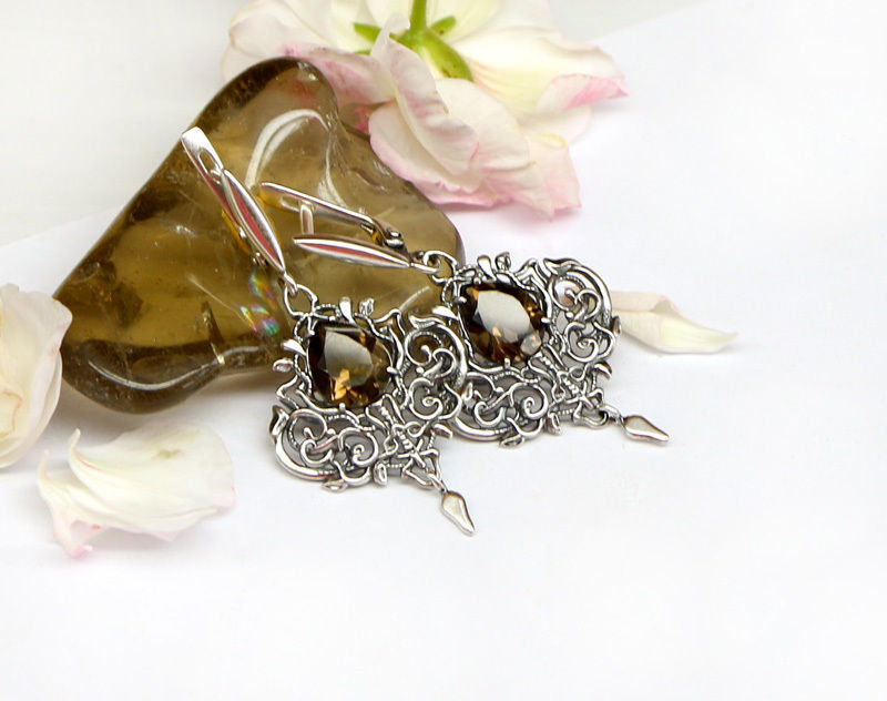 Dangle earrings 3D model in fantasy style 3D print model_2