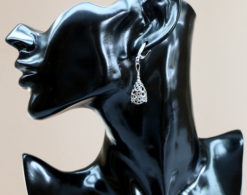 Dangle earrings with openwork pattern - Model for printing 3D print model_3