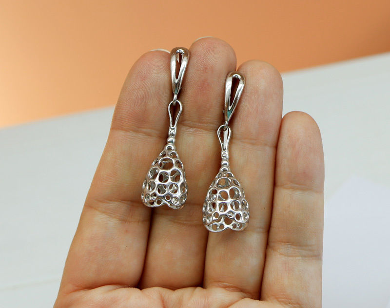 Dangle earrings with openwork pattern - Model for printing 3D print model_1