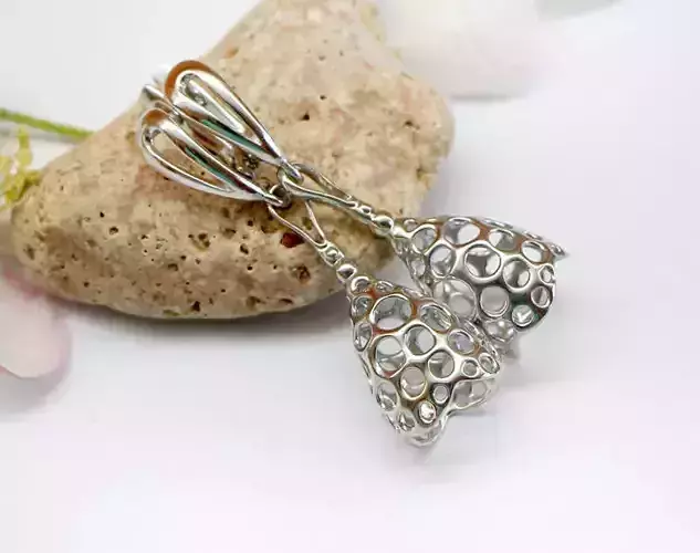 Dangle earrings with openwork pattern - Model for printing 3D print model