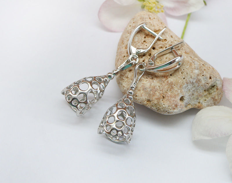 Dangle earrings with openwork pattern - Model for printing 3D print model_2