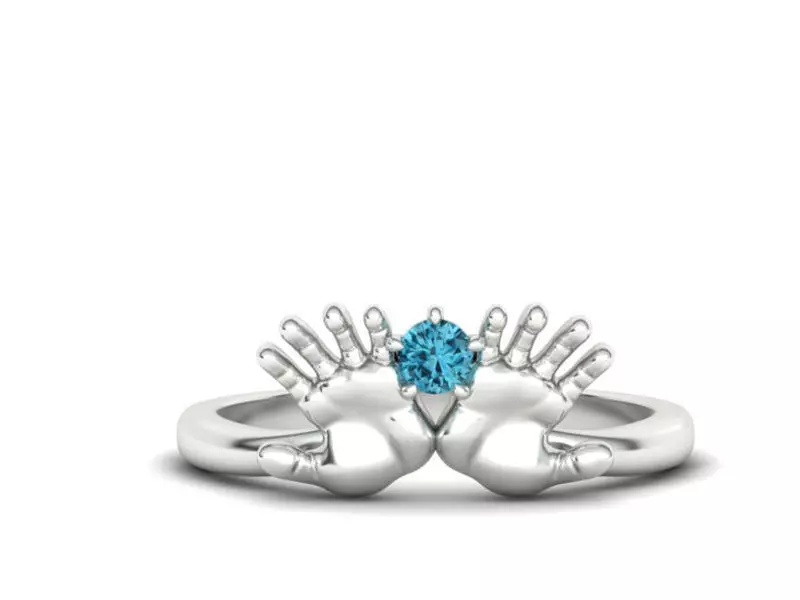 Baby Palms Ring Newborn Ring Birthstone 3dmodel 3D print model