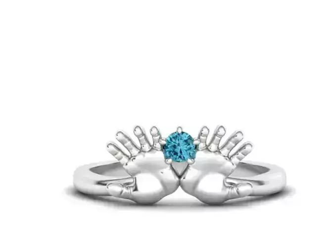 Baby Palms Ring Newborn Ring Birthstone 3dmodel  3D print model