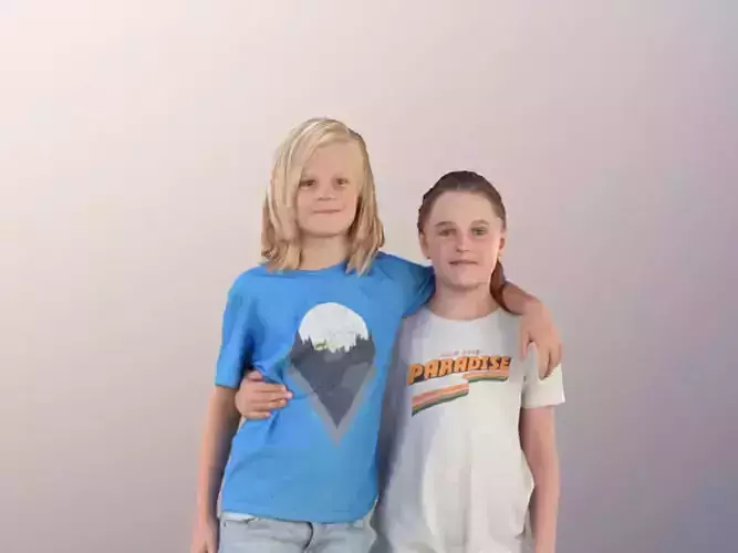 Mathilda Jeffrey 10264 - Standing Siblings Hugging 3D model